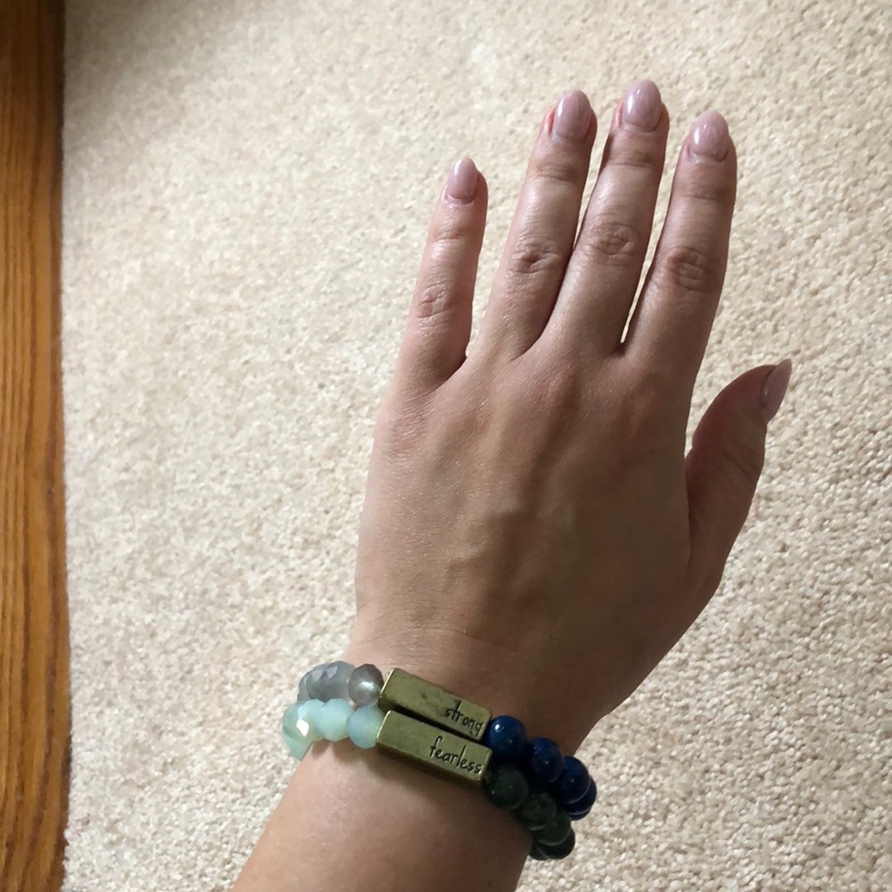 Set of two stacking bracelets.